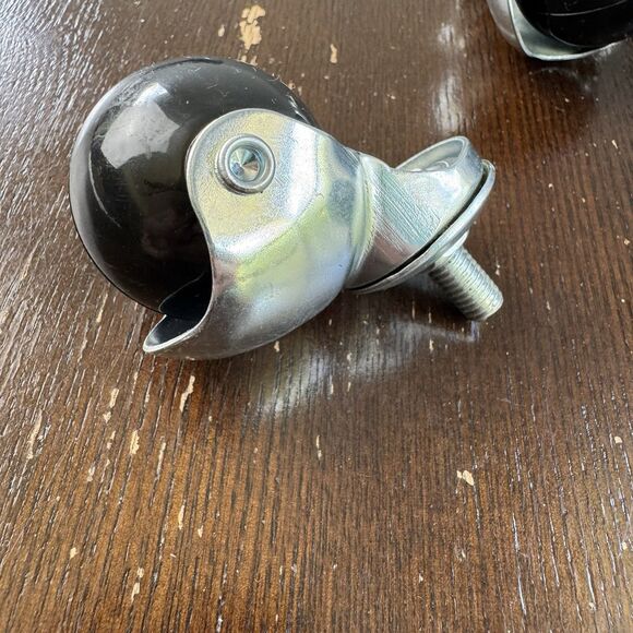 Castor Wheels Set Of 4 (2 Locking) Swivel Spherical Globe Shape - Picture 3 of 6